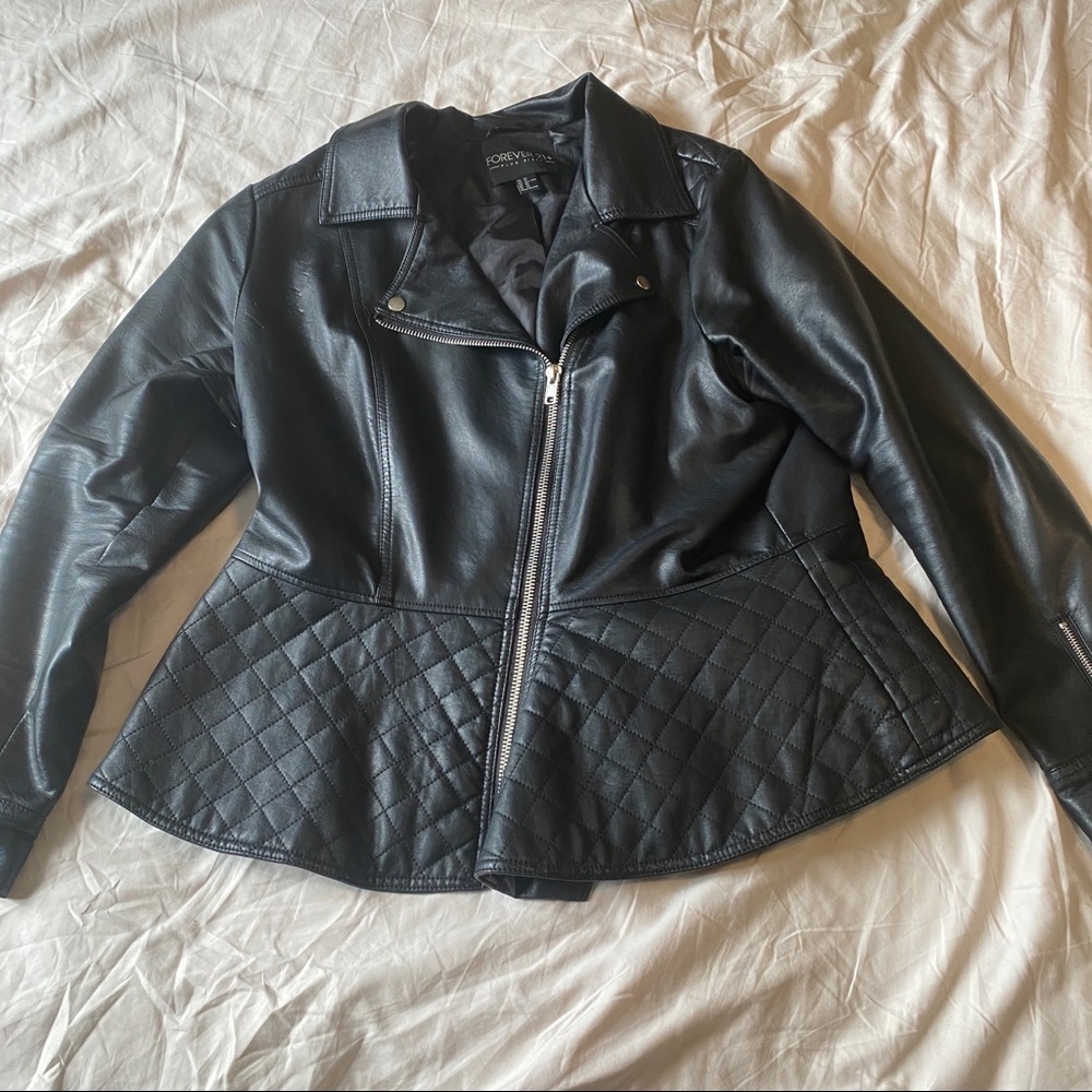 Peplum Leather Jacket
